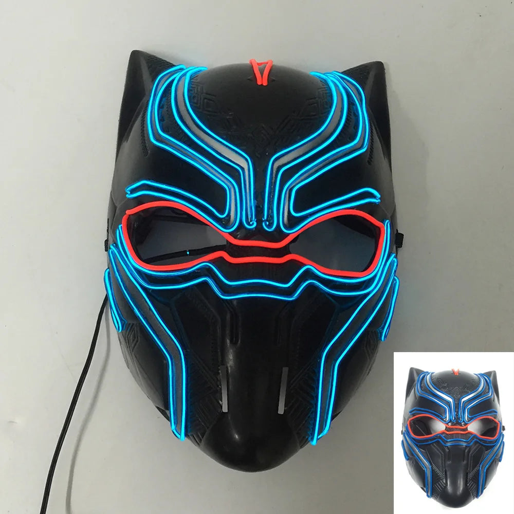New Arrival Halloween Mask Horror Venom LED Luminous Mask Cosplay Costume Makeup Prom Party