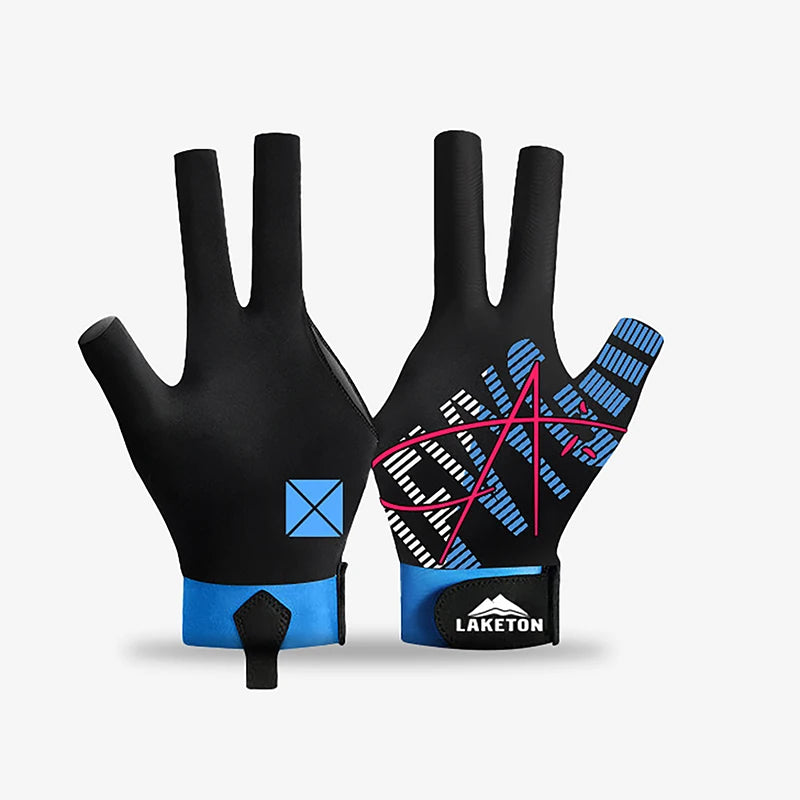 1pc Left Hand Billiards Glove Three Finger Snooker Billiard Glove Non Slip Stickers Elasticity Billiard Training Gloves