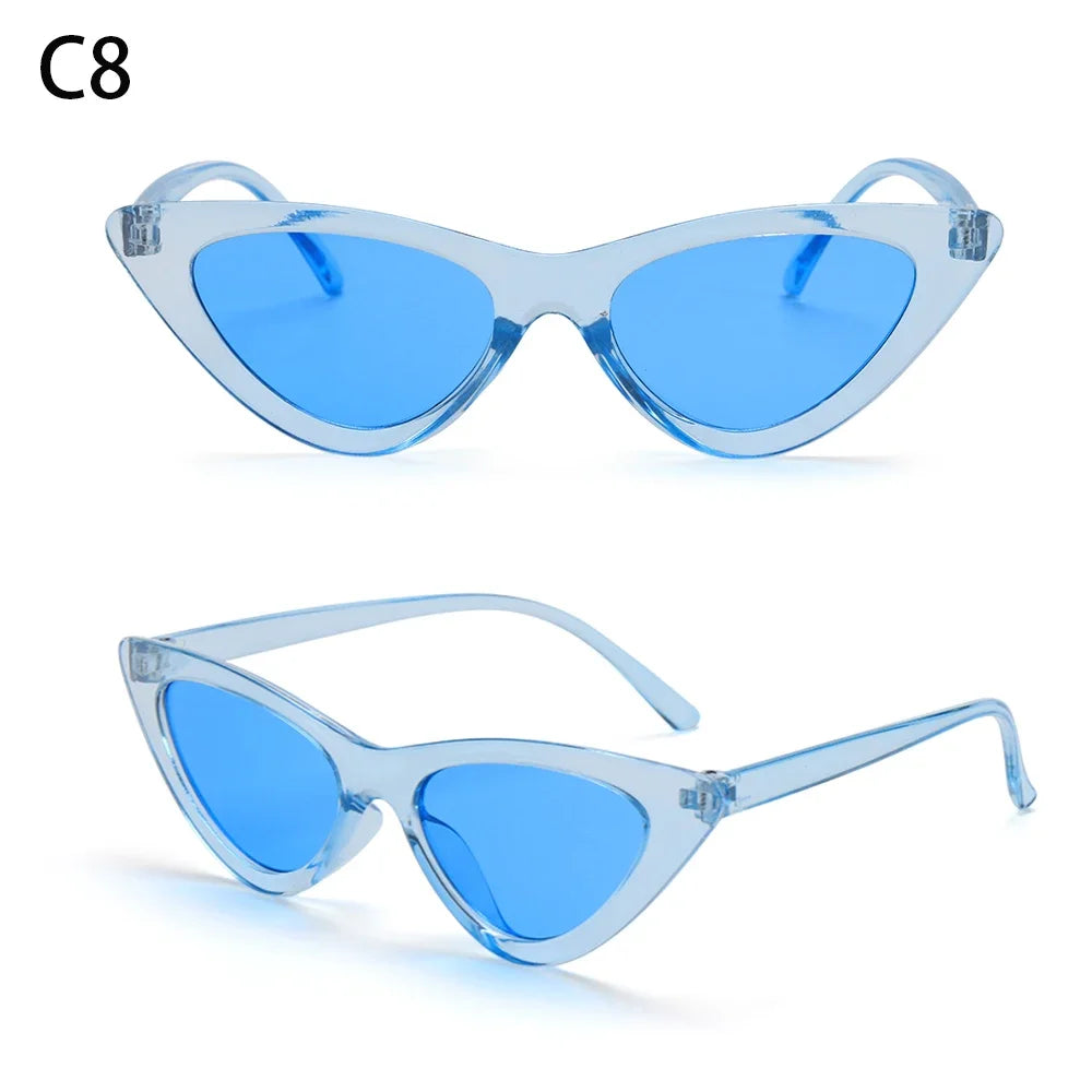 2023 Sexy Cat Eye Sunglasses Women Mirror Black Small Triangle Sun Glasses Female Lens Shades Eyewear Outdoor Driving Sunglasse