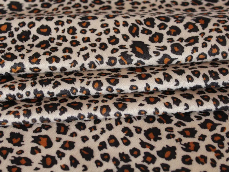 Fashion Printed Short Plush Fabric by Meter for Skirts Pillowcases Sewing Thin Leopard Pattern Faux Fur Cloth Soft Skin-Friendly