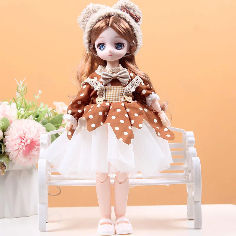 30cm New 1/6 Girl Princess Doll Set 23 Joints Movable 30cm Bjd Doll With Clothes Princess Dress Dolls Girls Birthday Gift Toys