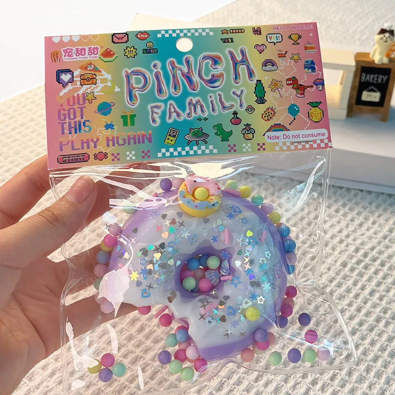 Mini Simulation Cartoon Donut Cat Paw Waffle TPR Pinch Squeeze Toys Slow Rebound Decompression Stress Relief Soft Plastic Toys