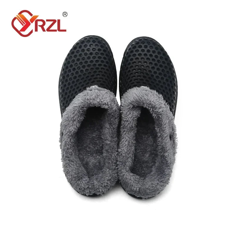 YRZL Winter Slippers Men Women Indoor Warm Shoes Non Slip Cotton Pantoffels Casual Clogs Slip on House Floor Slippers for Men