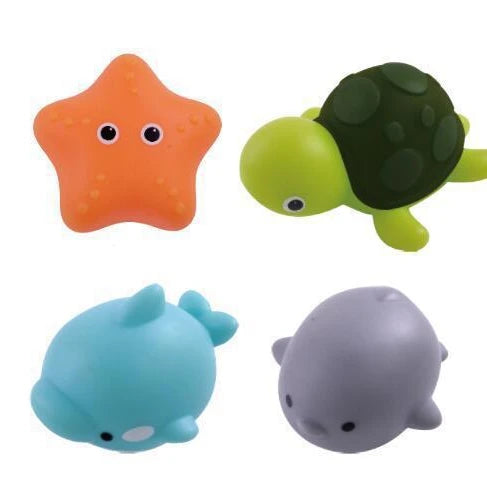 Glowable Animal Washing Water Set Floating Water Light Net Fishing Fish Playing Water Toys Children's Baby Bath Toys Floating
