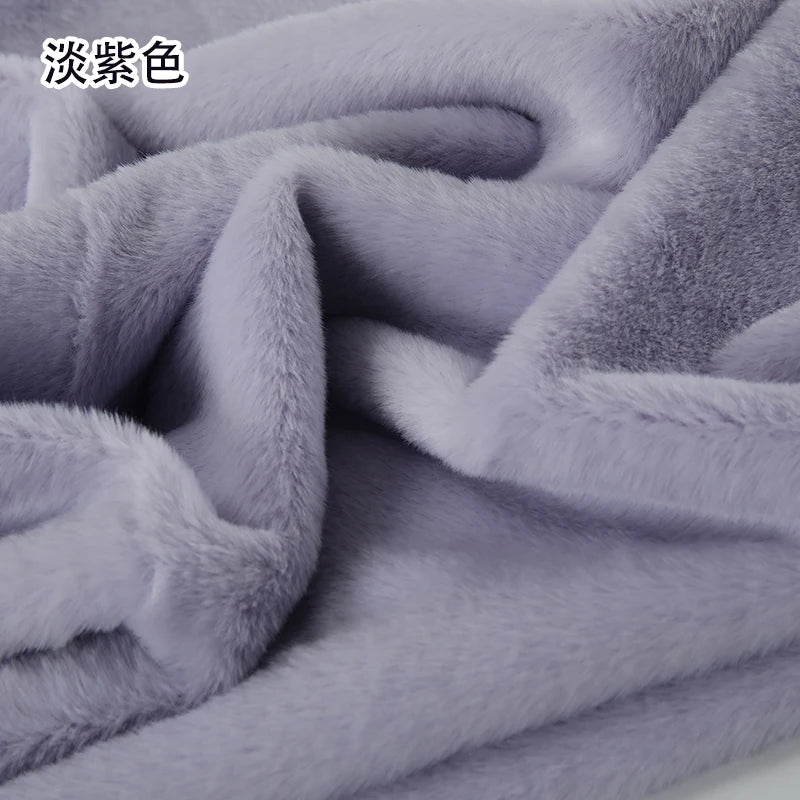 Plain Faux Fur Fabric Smooth by the Meter for Clothes Coats Dolls Sewing Thickened Imitation Rex Rabbit Plush Textile Soft Silky