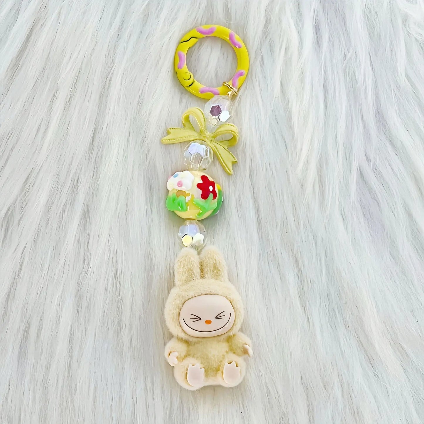 New Christmas Labubu Kawaii Particles Keychain Bag Cell Phone Charm Key Chain Christmas Gift