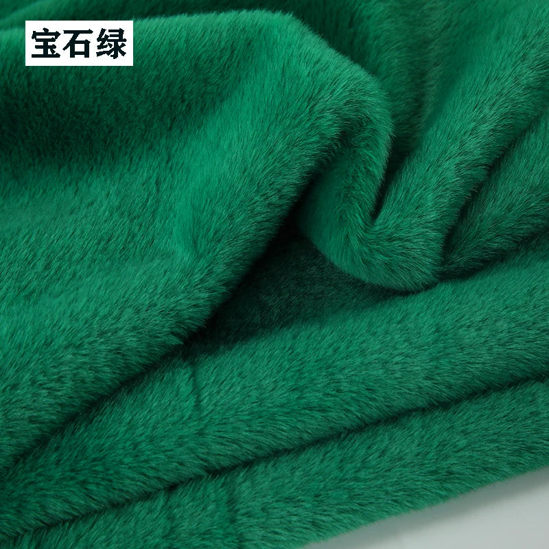 Plain Faux Fur Fabric Smooth by the Meter for Clothes Coats Dolls Sewing Thickened Imitation Rex Rabbit Plush Textile Soft Silky