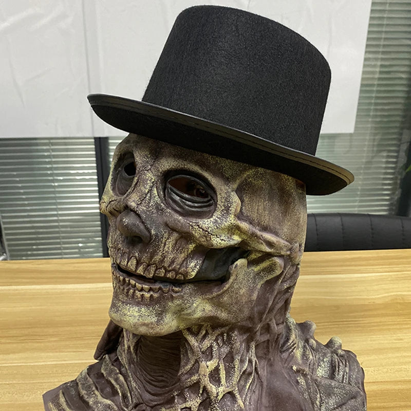 2025 Halloween Latex Skeleton Head Mask Horror Brain Helmet Mask Cosplay Party Supplies Skull Full Face Mask