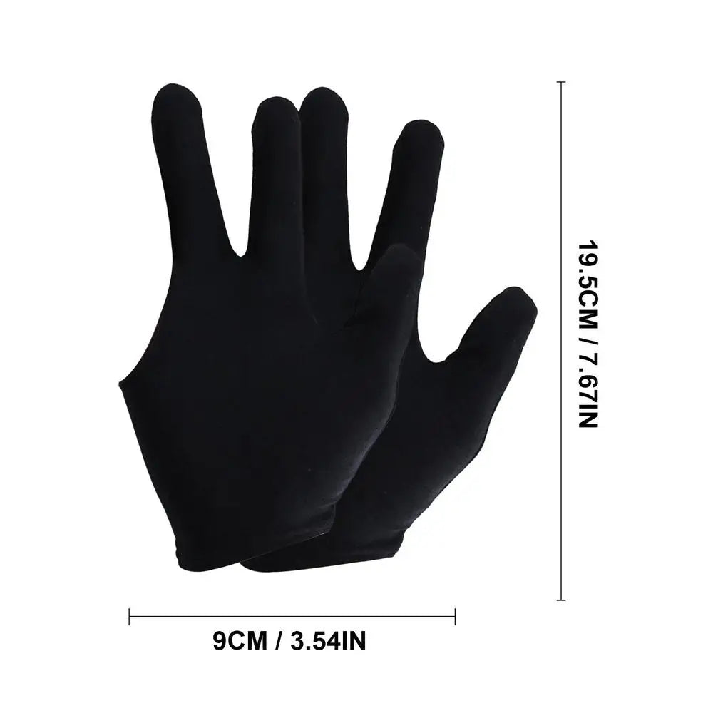 2Pcs Professional Open Finger Billiard Pool Gloves Snooker Pool Gloves Portable Light Elasticity Billiard Training Hand Gloves