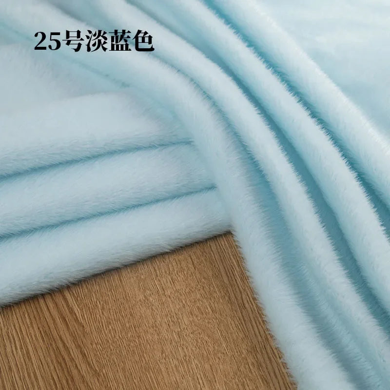 5mm Stretch European Mink Faux Fur Fabric High-Low Pattern for Clothing Scarves Hats Photo Props DIY Craft Decoration