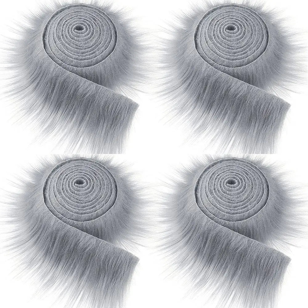 Crafts Gift Trimming Soft Apparel Sewing Fluffy Trim Fabric Roll Faux Fur Ribbon Tapes Long Plush Fur Fabric Plush Fur Stripe