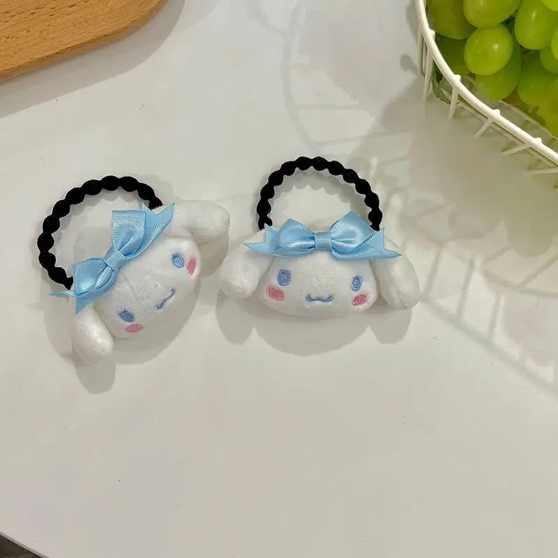 Sanrio Kawaii Cinnamoroll Fashion Cute Trendy Hair Rope Rubber Bands Scrunchie Headband Elastic Hair Bands Plush Hair Circle