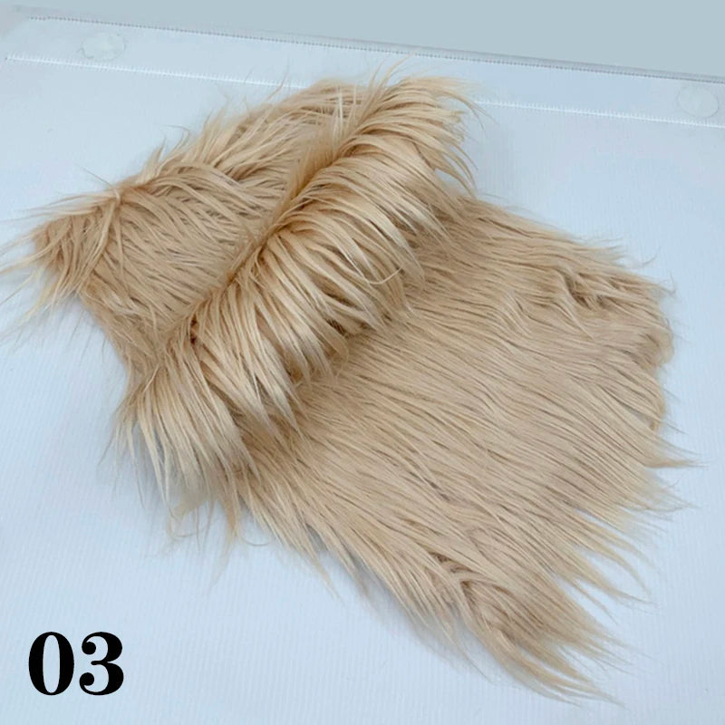 25x45cm Long Hair Faux Fur Fabric for DIY Dolls Hair Beard Craft Making Material Patchwork Garment Sewing Accessories