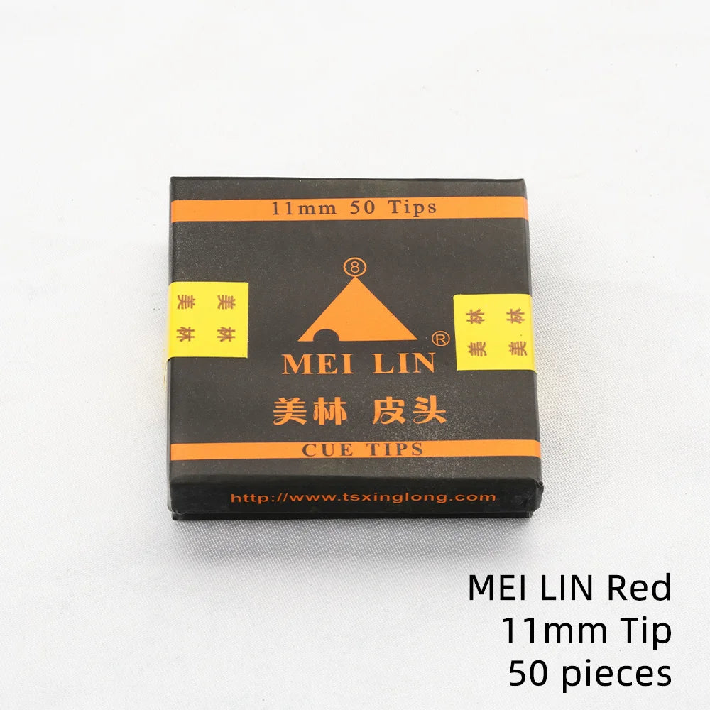 MEI LIN Snooker Cue Tips 50 Pieces 10.5mm 11mm Tips a/B/C/Red Pool Cue Tips Billiard Cue Leather Head Billiards Accessories Tip