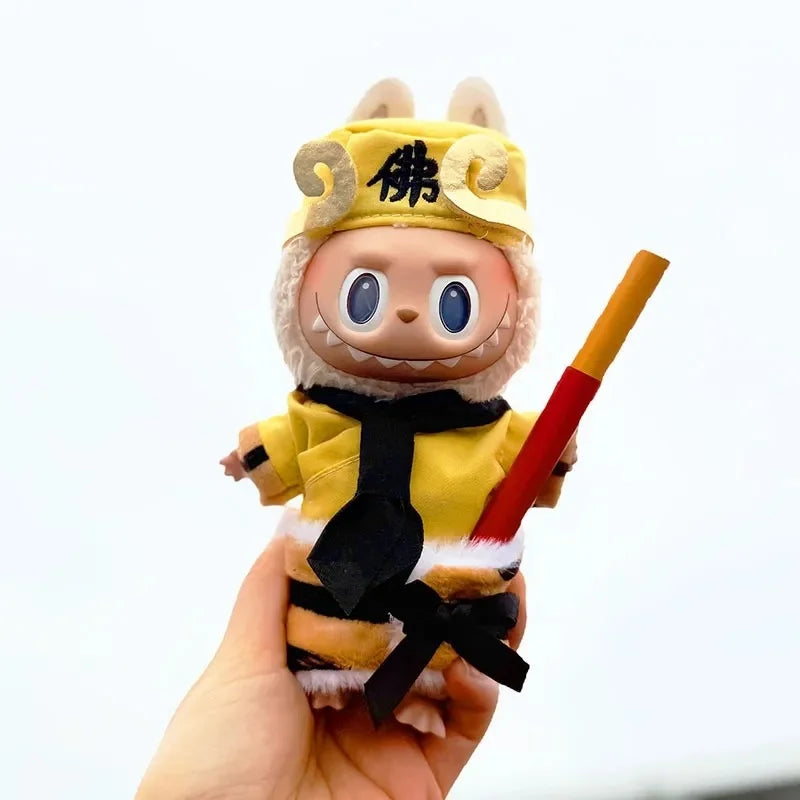 17cm Doll Clothes for Labubu Cosplay Journey to West Character Costumes Tang Monk Porky Pig Monkey King Clothes Doll Accessories