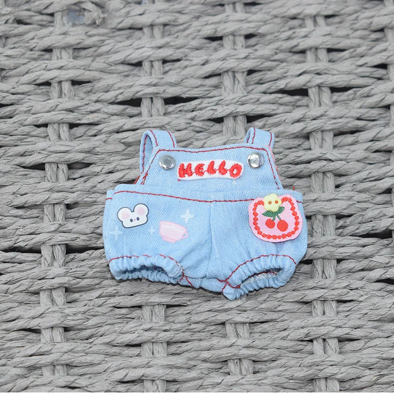 Love Overalls for Mini Labubu V4 V3 V2 V1 Clothing for Labubu 4.0 the Monsters Pin for Love Series Doll Accessories