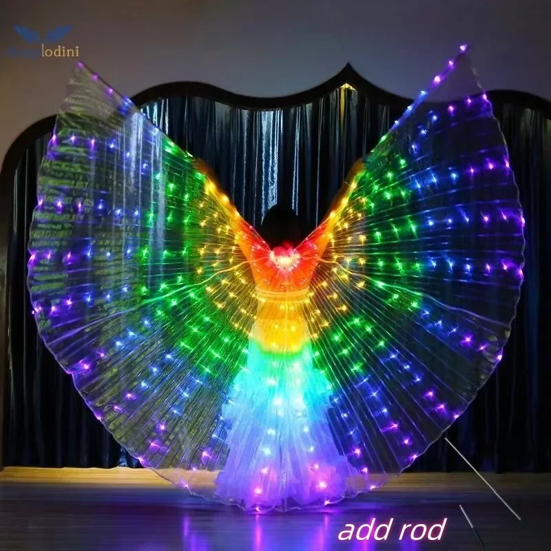 LED Isis Wings Glowing Wings Adult Children Belly Dance Costume Butterfly Wings for Halloween Christmas Party Stage Performance