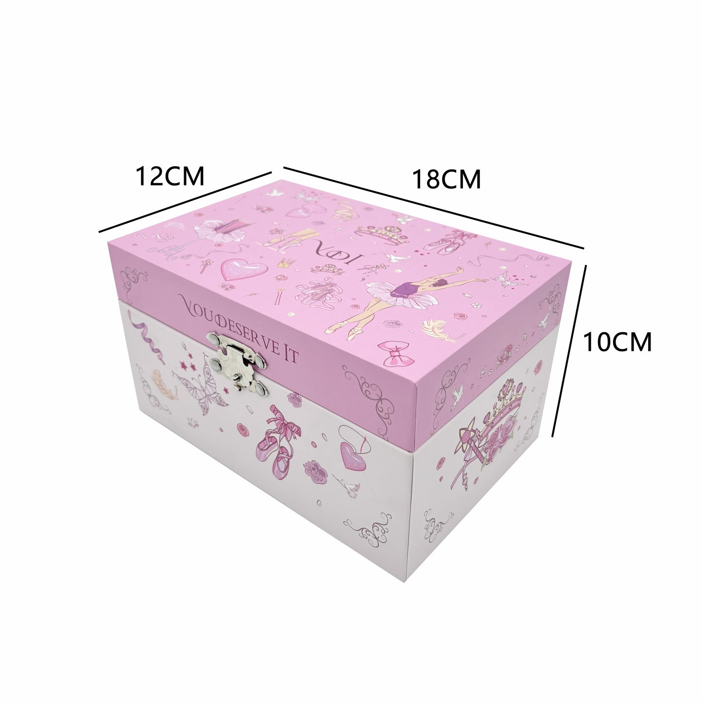 Hapinest Musical Ballerina Jewelry Box for Girl Necklace Spinning Ballerina Jewelry Storage and Music Box Kids for Birthday Gift