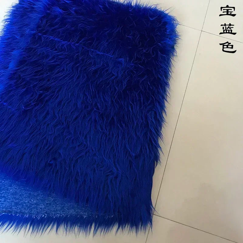 Long Hair Plush Fabric Faux Fur by the Meter for Upholstery Toys Props Decorative Cloth Diy Sewing Soft Comfortable Purple Brown