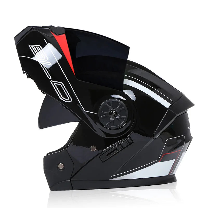 BLD Modular Dual Lens Motorcycle Helmet Safety Downhill Flip Up Helmets Professional Motocross Racing Full Face Casco Moto