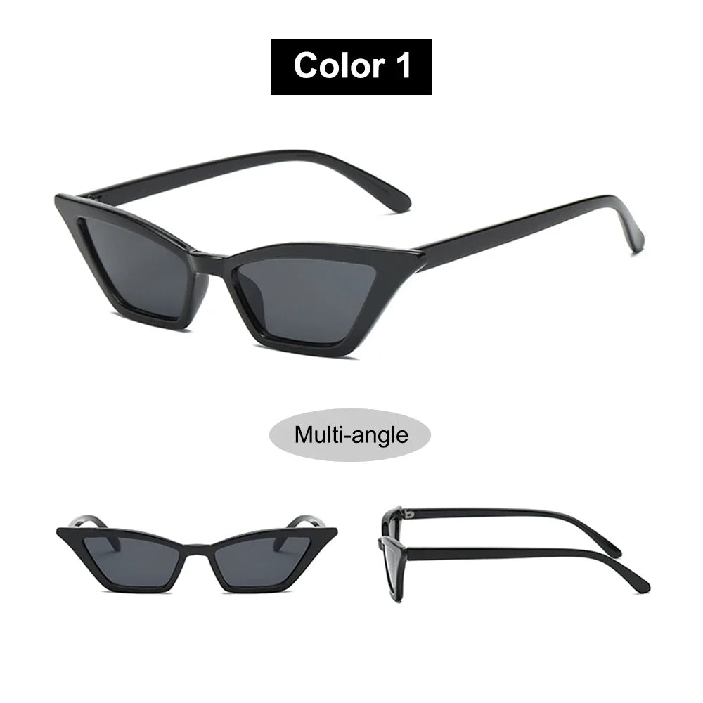 2023 Sexy Cat Eye Sunglasses Women Mirror Black Small Triangle Sun Glasses Female Lens Shades Eyewear Outdoor Driving Sunglasse