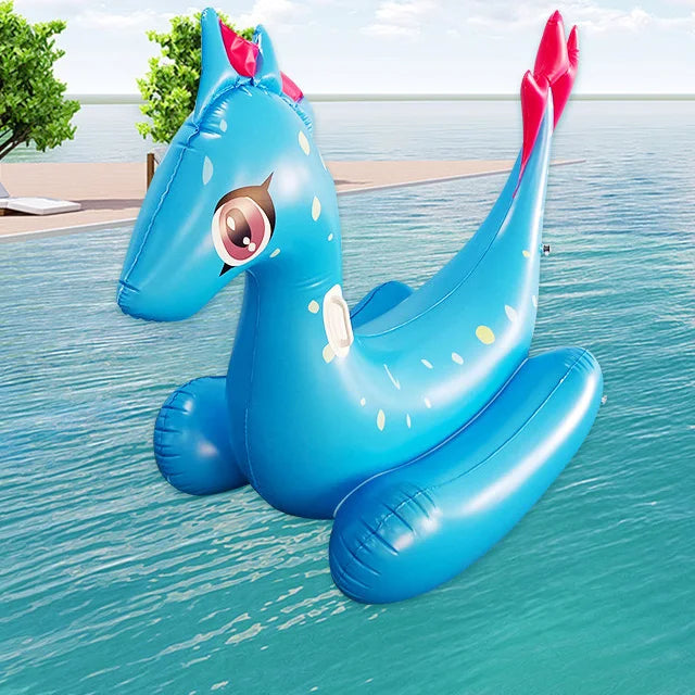 Inflatable Pool Float for Kids Adults Ride on Dinosaur Dragon Splash Pool Raft Summer Swimming Floating Row Beach Party Toys