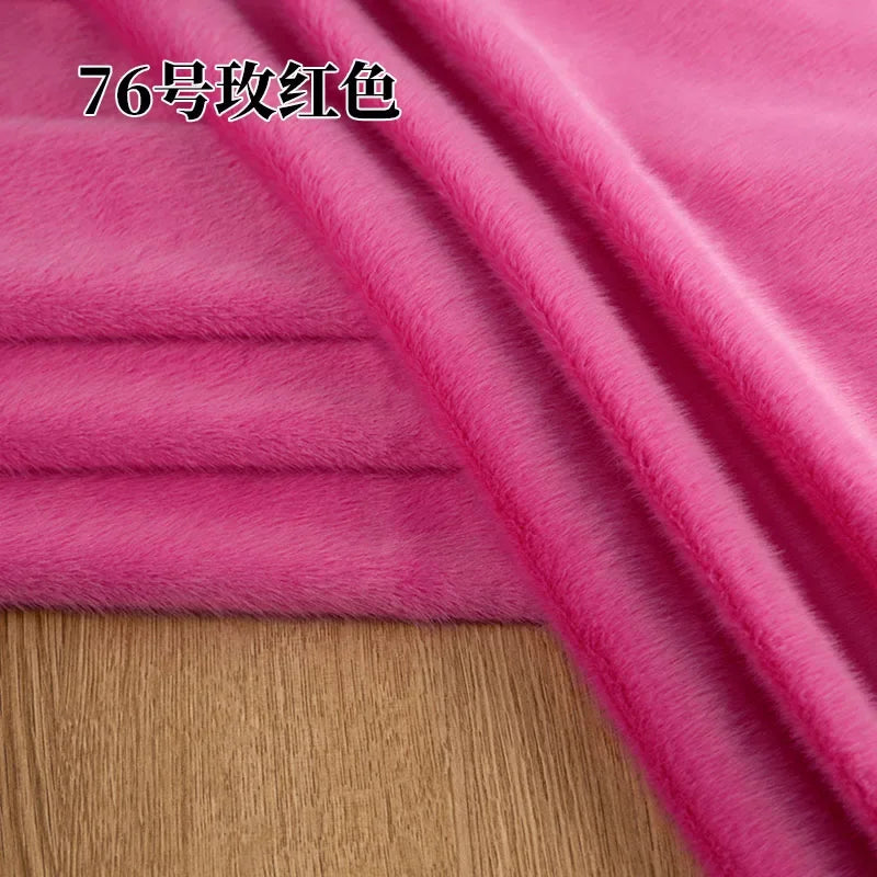 5mm Stretch European Mink Faux Fur Fabric High-Low Pattern for Clothing Scarves Hats Photo Props DIY Craft Decoration