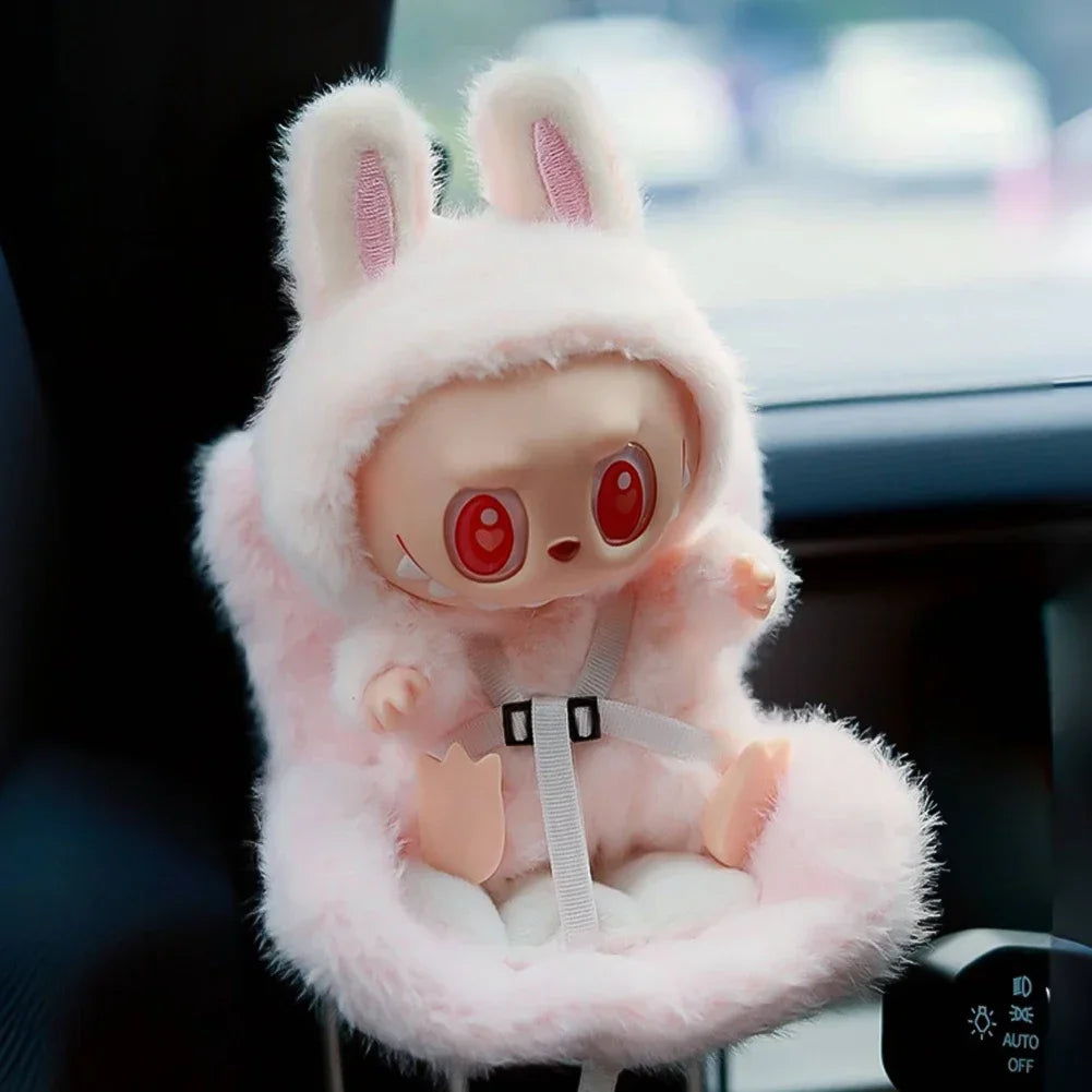 Suitable for 17cm Labubu Cute Doll Cute Car Safety Seat Car Air Outlet Decoration Car Interior Decoration Ornament