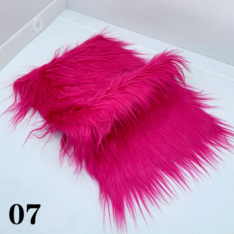 25x45cm Long Hair Faux Fur Fabric for DIY Dolls Hair Beard Craft Making Material Patchwork Garment Sewing Accessories