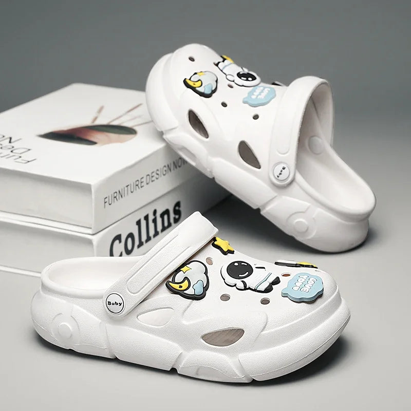 2023 New Girls Clogs Children Sandals 6-12 Years Kids Casual Summer Shoes Sports Soft Thick Sole Slippers for Girl