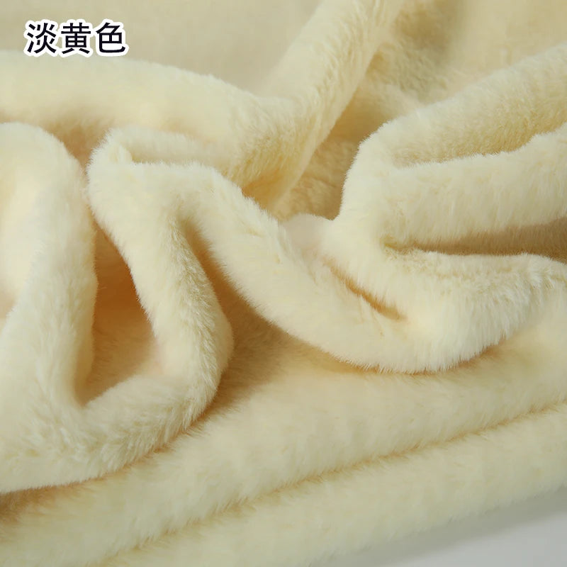 Plain Faux Fur Fabric Smooth by the Meter for Clothes Coats Dolls Sewing Thickened Imitation Rex Rabbit Plush Textile Soft Silky