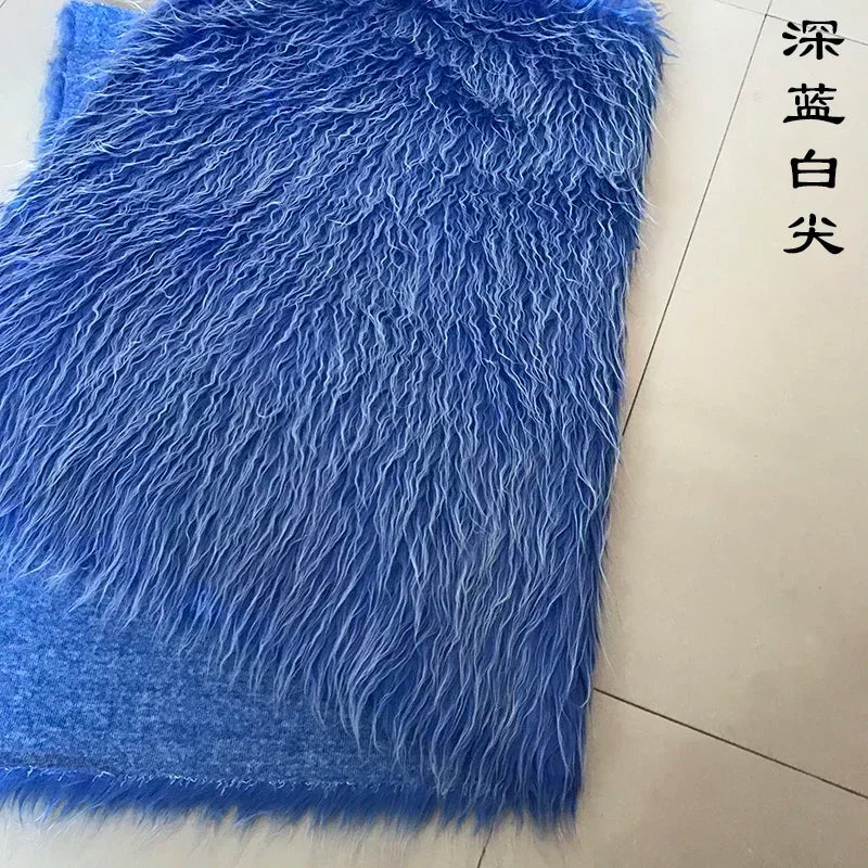 Long Hair Plush Fabric Faux Fur by the Meter for Upholstery Toys Props Decorative Cloth Diy Sewing Soft Comfortable Purple Brown