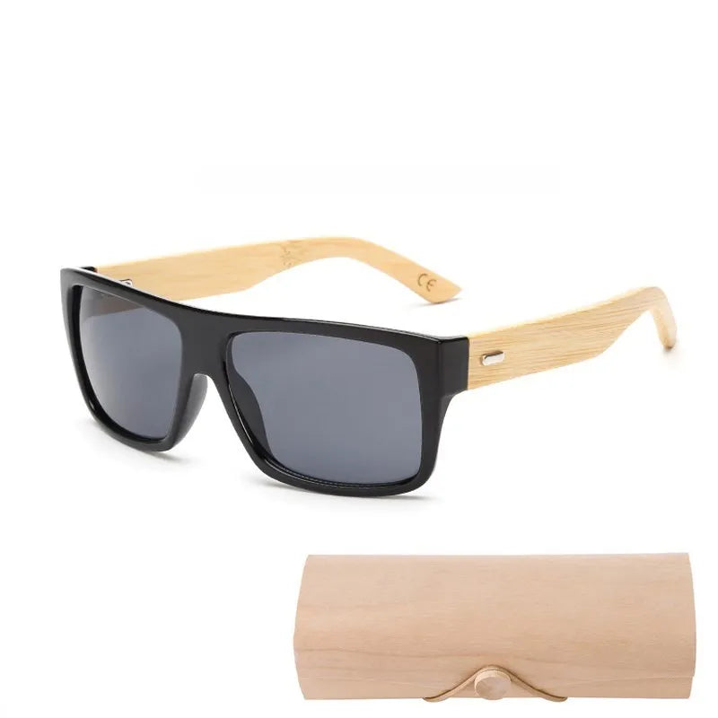 Original Wooden Bamboo Sunglasses Men Women Mirrored UV400 Sun Glasses Real Wood Shades Gold Blue Goggles Sunglases Male