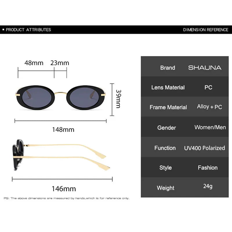 Retro Punk Men Oval Sunglasses Women Fashion Clear Ocean Lens Shades UV400 Men Trending Sun Glasses