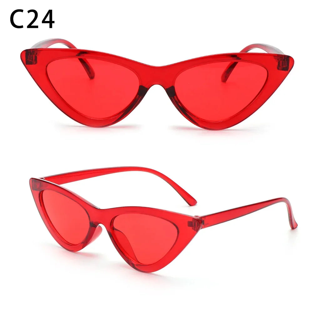 2023 Sexy Cat Eye Sunglasses Women Mirror Black Small Triangle Sun Glasses Female Lens Shades Eyewear Outdoor Driving Sunglasse