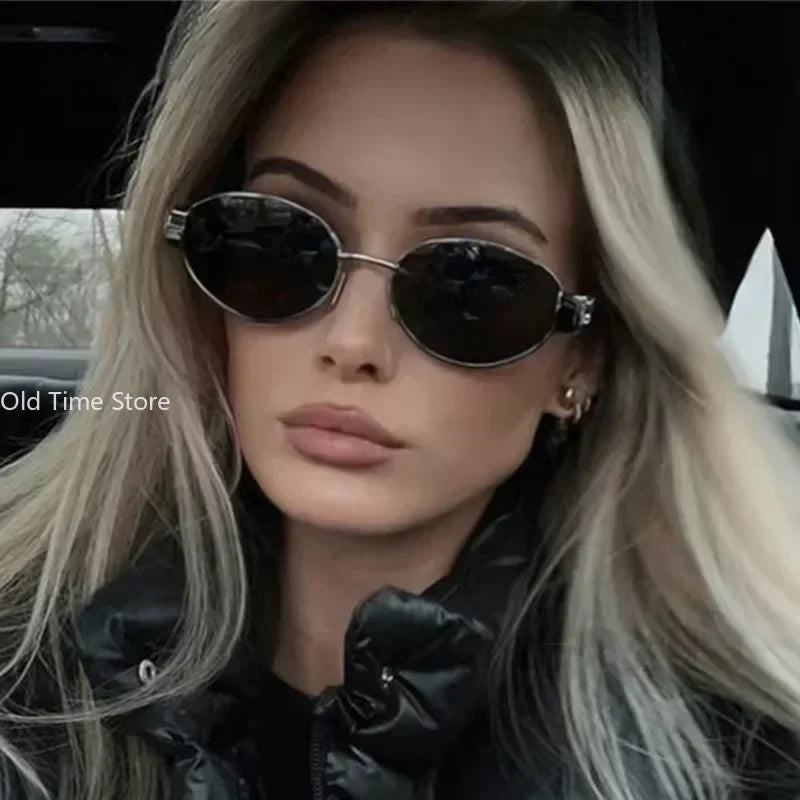Sunglasses Advanced Metal Sunglasses Fashion Oval Glasses Brand Designer Vintage Sun Glasses High Quantity Oculos De Sol