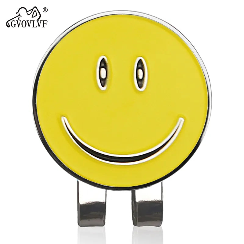 1Pcs Sturdy Smile Face Magnetic Alloy Hat Clip Golf Ball Mark Fit for Golf Cap Visor Outdoor Golf Accessories Golf Marker