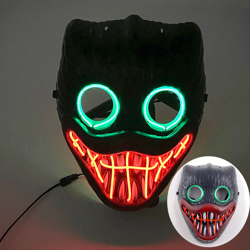 Hot Design Luminous Led Neon Cosplay Movie Mask Glowing Masquerade Horror Halloween Carnival Party Decoration Props