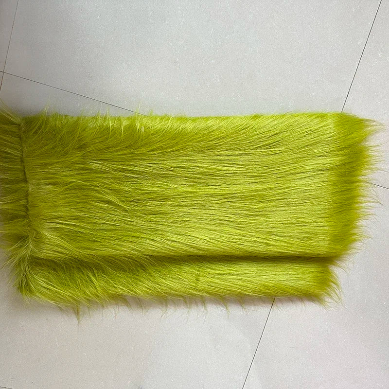 White Long Fur Long Hair Plush Fabric Fur by the Meter for Clothes Upholstery Toys Coats Doll Sewing Soft Green Faux Fur Cloth