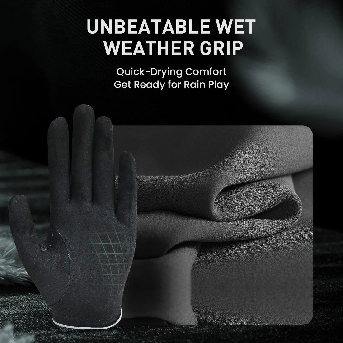 3 Pack Breathable Great Grip Golf Rain Gloves Men Left Right Hand All Weather Grip Black Grey Green S M ML L XL