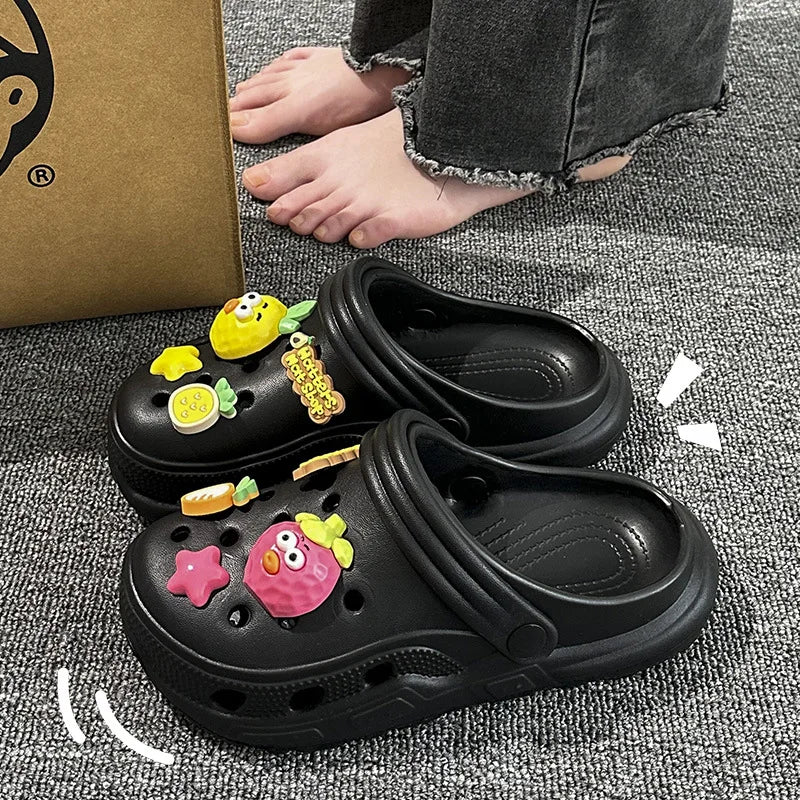 Children's Clogs for 6-18 Year Kids Sandals Cool Mules Outer Wear Summer Hole Shoes for Boys and Girls Slippers