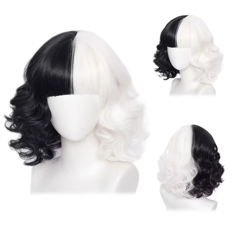 2025 Classic Girl Cosplay Clown Pure White + Black Princess Puffed Skirt Halloween Easter Festival Party Dress+ Accessories Set