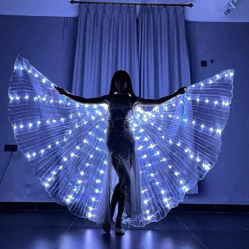 LED Isis Wings Glowing Wings Adult Children Belly Dance Costume Butterfly Wings for Halloween Christmas Party Stage Performance