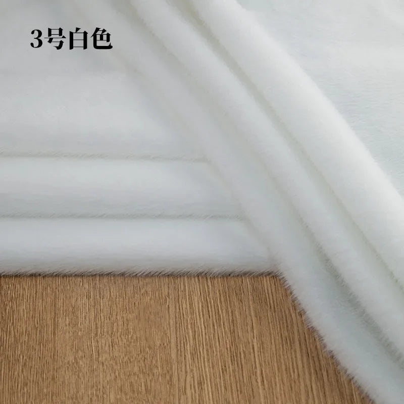 5mm Stretch European Mink Faux Fur Fabric High-Low Pattern for Clothing Scarves Hats Photo Props DIY Craft Decoration