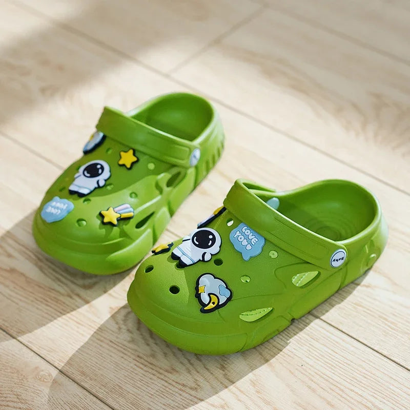 2023 New Girls Clogs Children Sandals 6-12 Years Kids Casual Summer Shoes Sports Soft Thick Sole Slippers for Girl