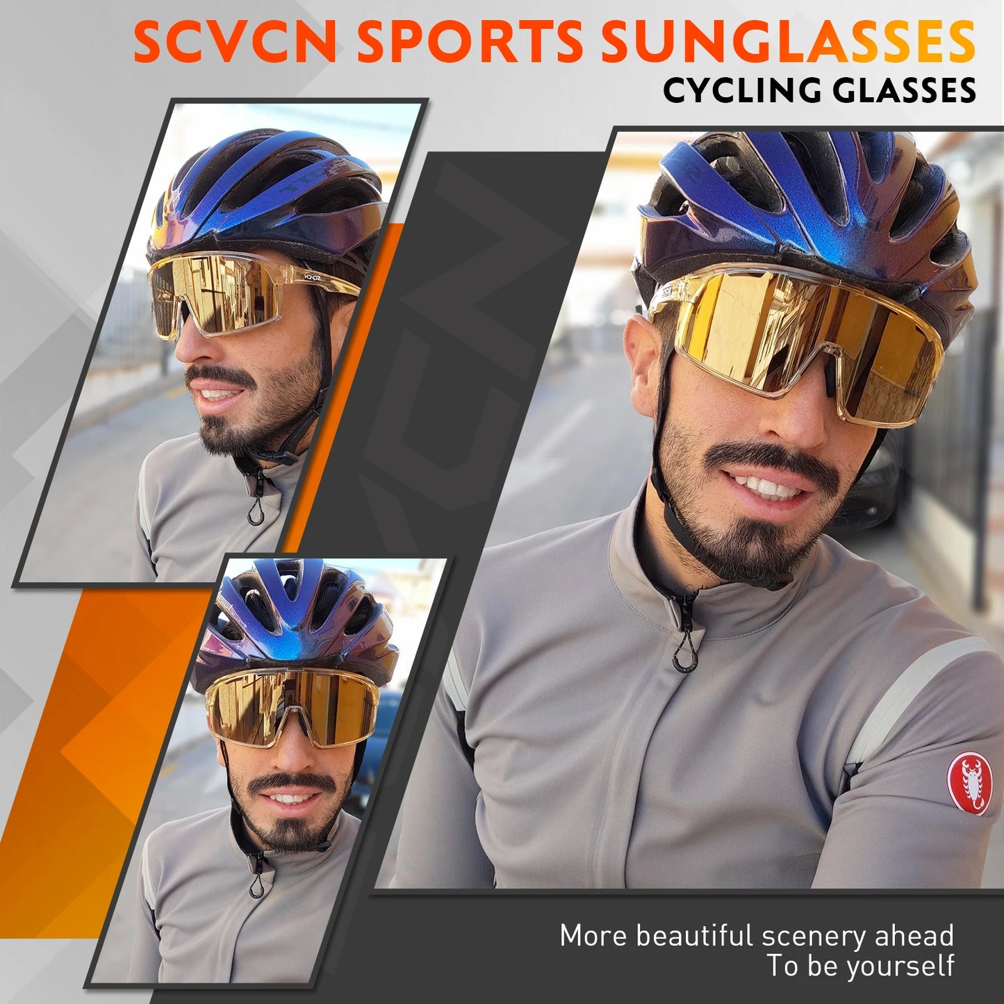 Scvcn-Cycling Sunglasses for Men and Women, UV400 Glasses, MTB Sunglasses, Sports Eyewear, Woman Goggles, Bicycle Eyewear, 2024
