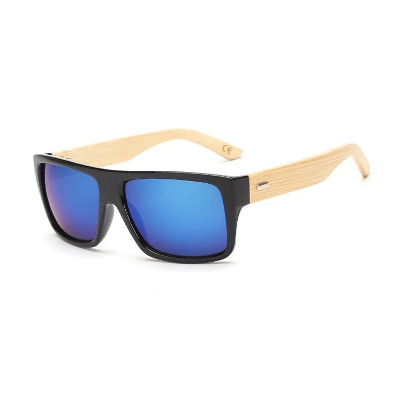 Original Wooden Bamboo Sunglasses Men Women Mirrored UV400 Sun Glasses Real Wood Shades Gold Blue Goggles Sunglases Male