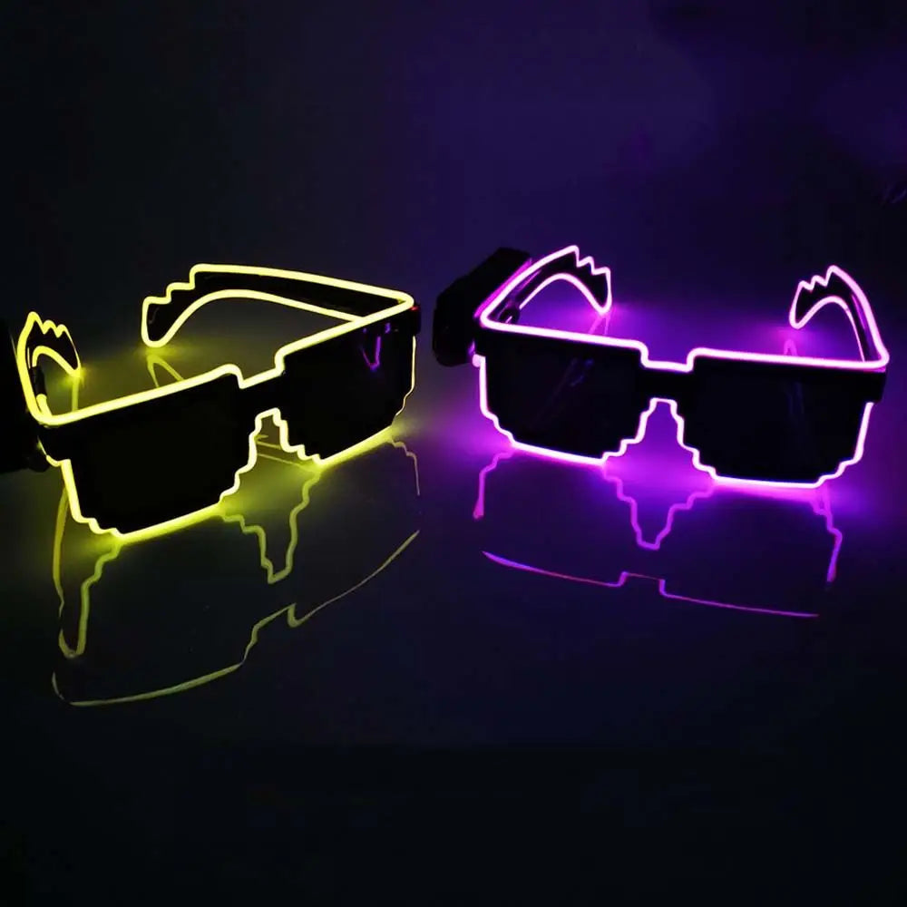 Cosplay Decorations Party Props Glowing Flashing Glowing Sunglasses Mosaic Glasses Led Light Up Glasses LED Luminous Glasses
