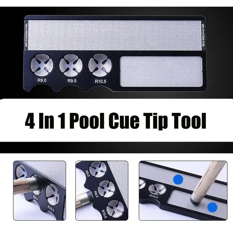 Pool Cue Tip Shaper 4 in 1 Billiard Tip Repair Tools Cue Tip Shaper Tool Pool Cue Shaper Pool Cue Accessories for Replacement