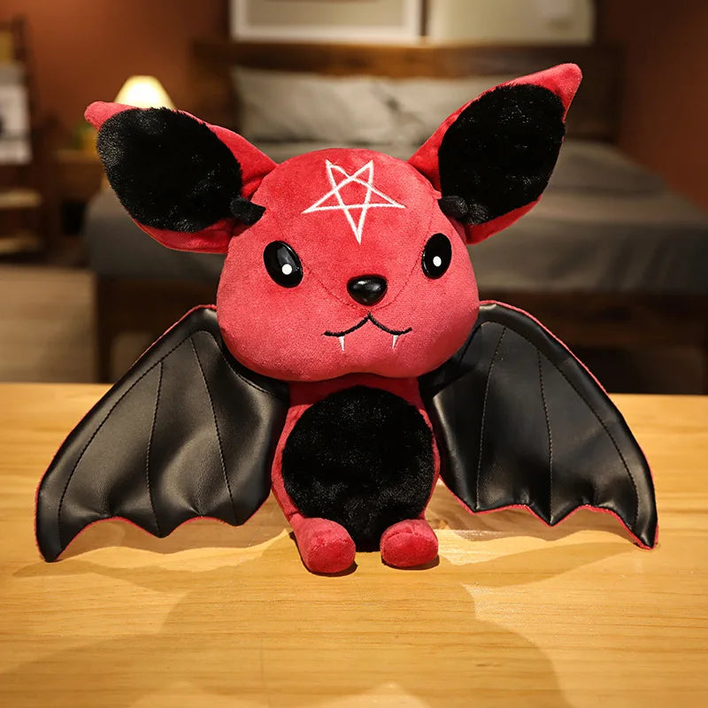 25cm Demon Bat Halloween Plush Toys Four-Color Dark Series Bats Cartoon Soft Model for Boys or Girls Christmas Halloween Gifts